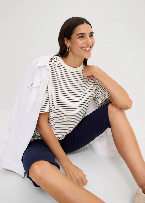 Stripete T-skjorte i 100% bomull, bonprix