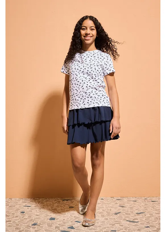 T-skjorte i elastisk &oslash;kologisk bomullsmiks (2-pack), bonprix