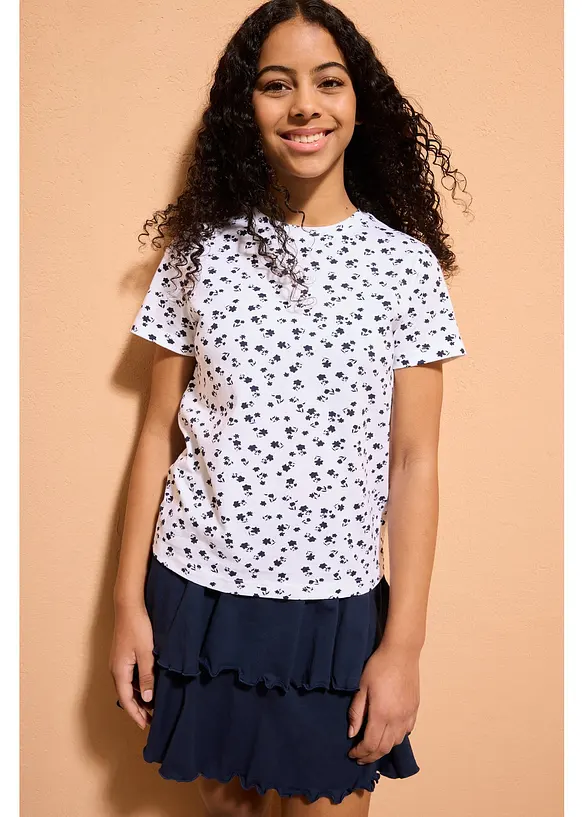 T-skjorte i elastisk &oslash;kologisk bomullsmiks (2-pack), bonprix