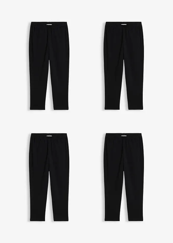 Caprileggings i &oslash;kologisk bomull med elastan (4-pack), bonprix