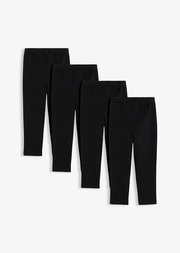 Caprileggings i &oslash;kologisk bomull med elastan (4-pack), bonprix