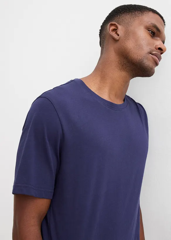 Kort pyjamas med bukse i vevet materiale av 100% bomull, bonprix