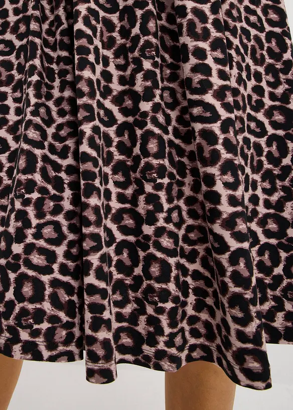 Leopardm&oslash;nstret jerseykjole, bonprix