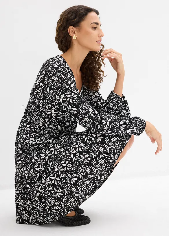 Tunikakjole i lett krepp, bonprix