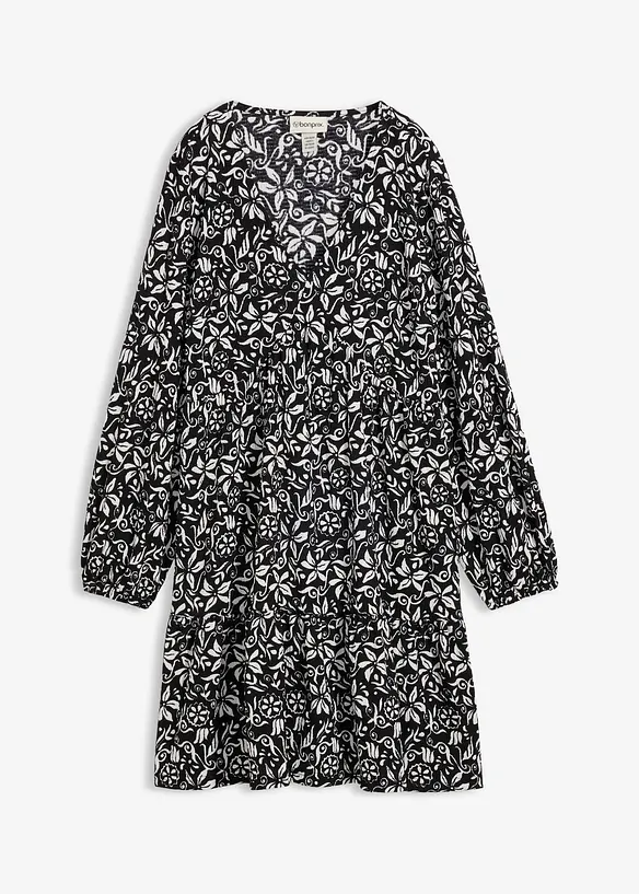 Tunikakjole i lett krepp, bonprix