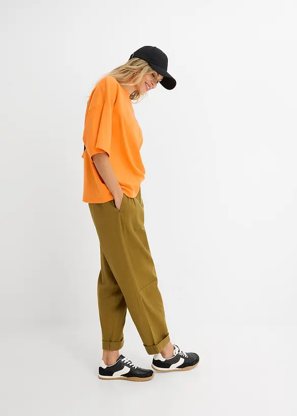 Oversized topp i 100% &oslash;kologisk bomull, bonprix