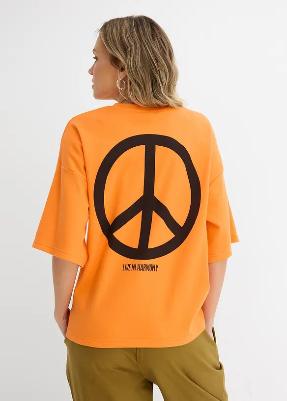 Oversized topp i 100% &oslash;kologisk bomull, bonprix