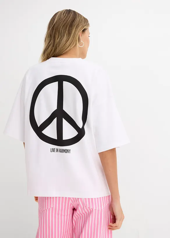 Oversized topp i 100% &oslash;kologisk bomull, bonprix