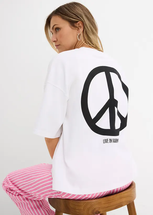 Oversized topp i 100% &oslash;kologisk bomull, bonprix