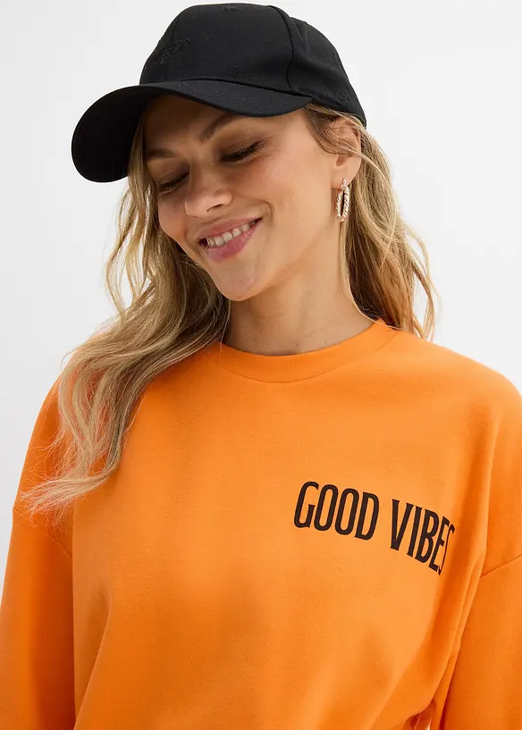 Oversized topp i 100% &oslash;kologisk bomull, bonprix