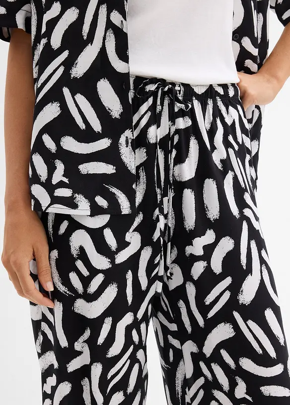 M&oslash;nstret pull on-bukse i lett viskose, bonprix