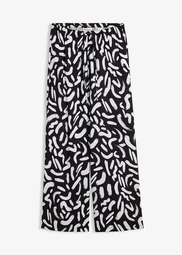 M&oslash;nstret pull on-bukse i lett viskose, bonprix