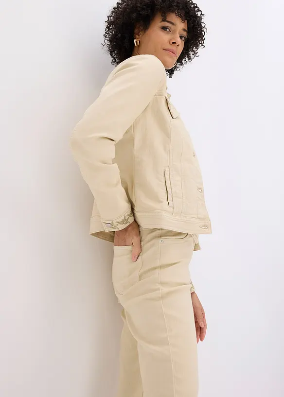 Twilljakke med broderi, bonprix