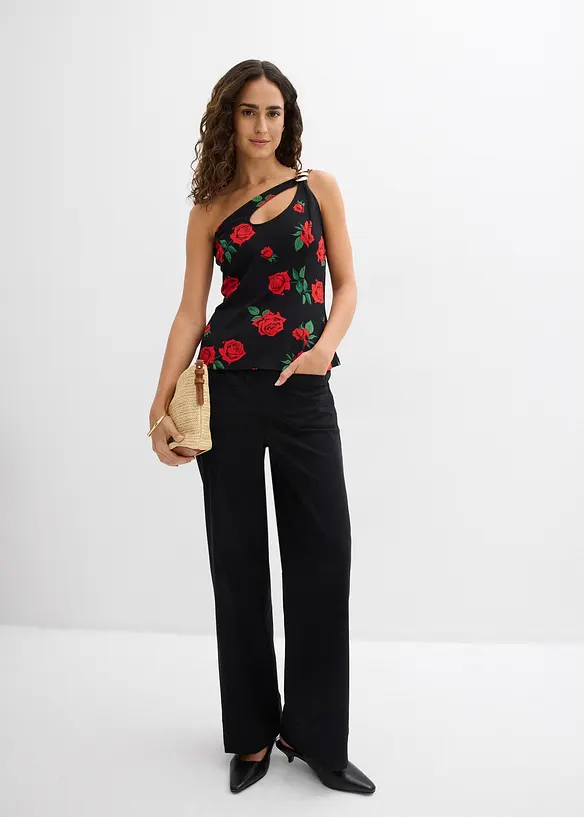 One-shoulder-topp med smykkedetalj, bonprix