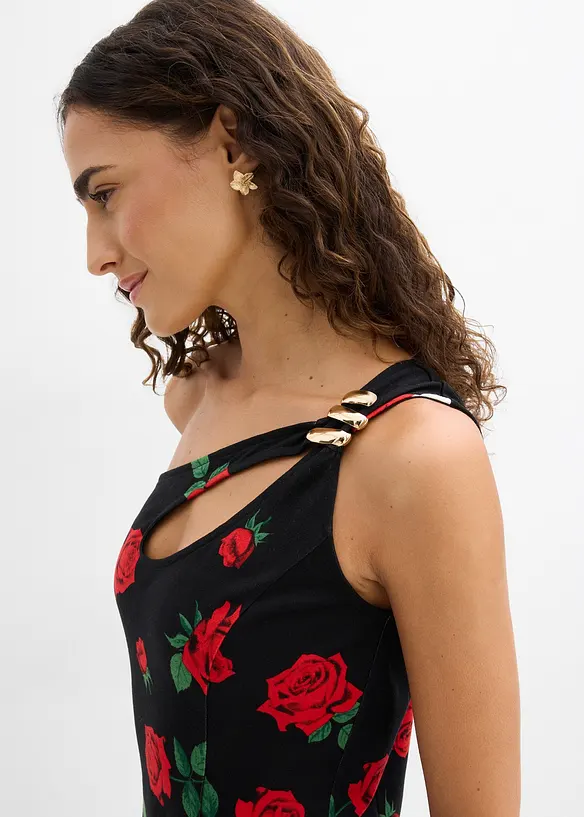 One-shoulder-topp med smykkedetalj, bonprix