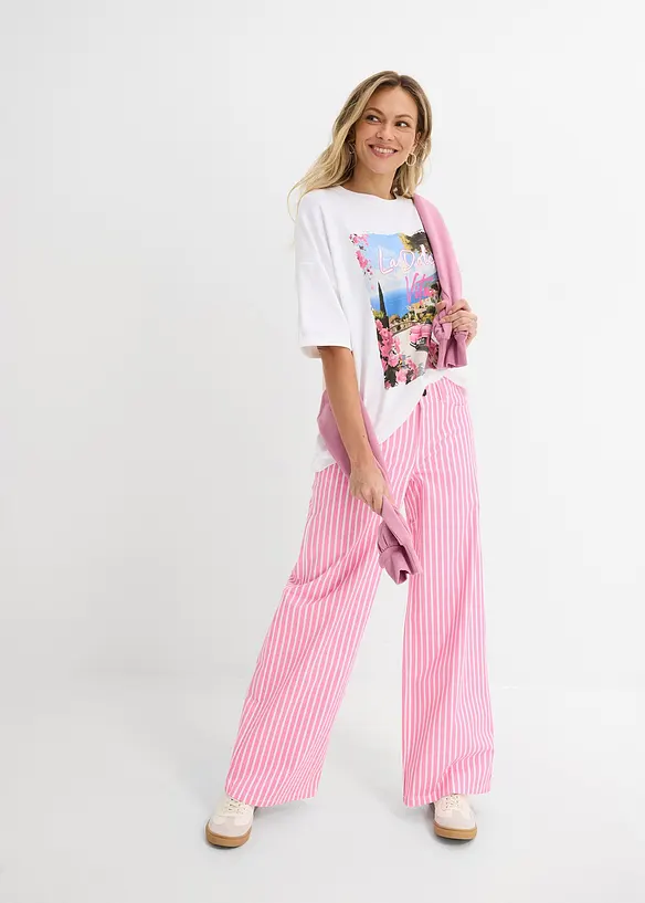 Oversized topp i 100% &oslash;kologisk bomull, bonprix