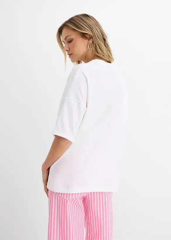 Oversized topp i 100% &oslash;kologisk bomull, bonprix