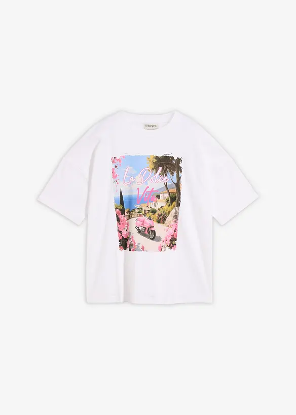 Oversized topp i 100% &oslash;kologisk bomull, bonprix