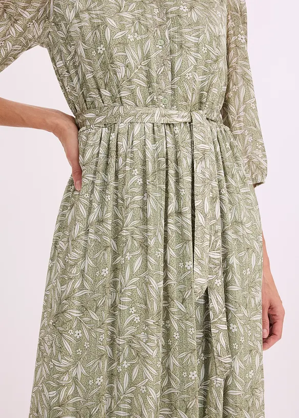 Skjortekjole av chiffon, bonprix
