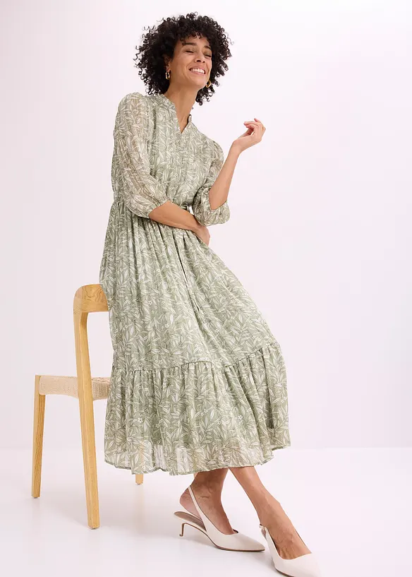 Skjortekjole av chiffon, bonprix