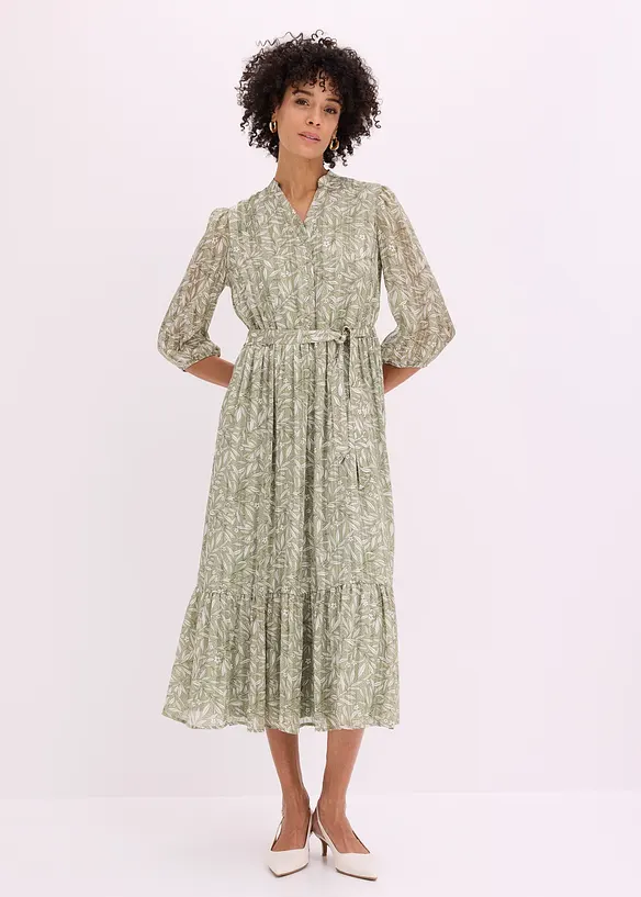 Skjortekjole av chiffon, bonprix
