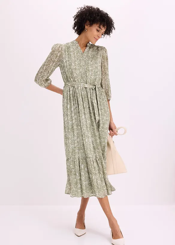 Skjortekjole av chiffon, bonprix