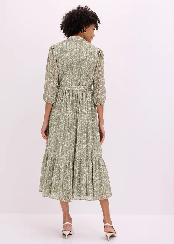 Skjortekjole av chiffon, bonprix