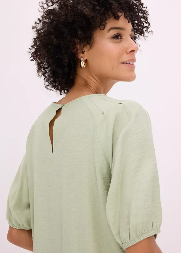 Bluse med broderi, lett transparent, bonprix