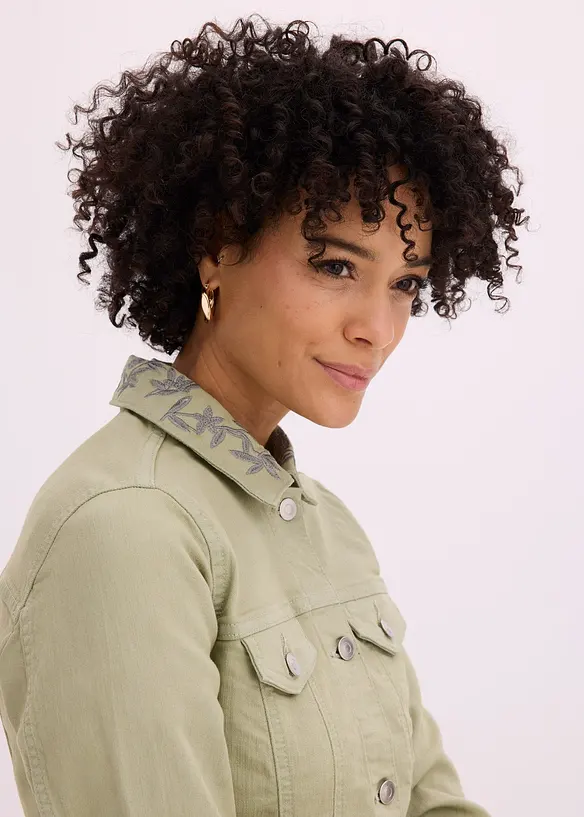 Twilljakke med broderi, bonprix