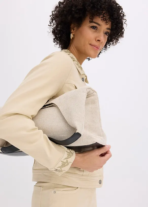 Twilljakke med broderi, bonprix