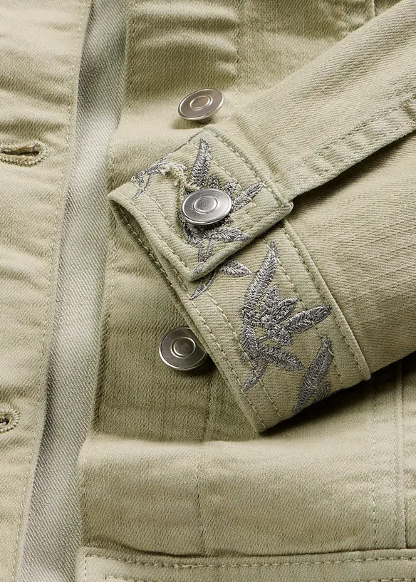 Twilljakke med broderi, bonprix