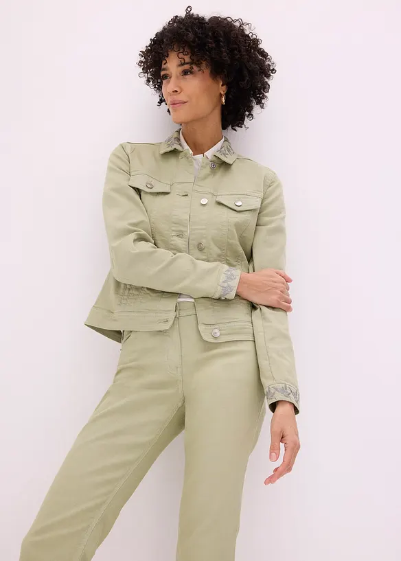 Twilljakke med broderi, bonprix