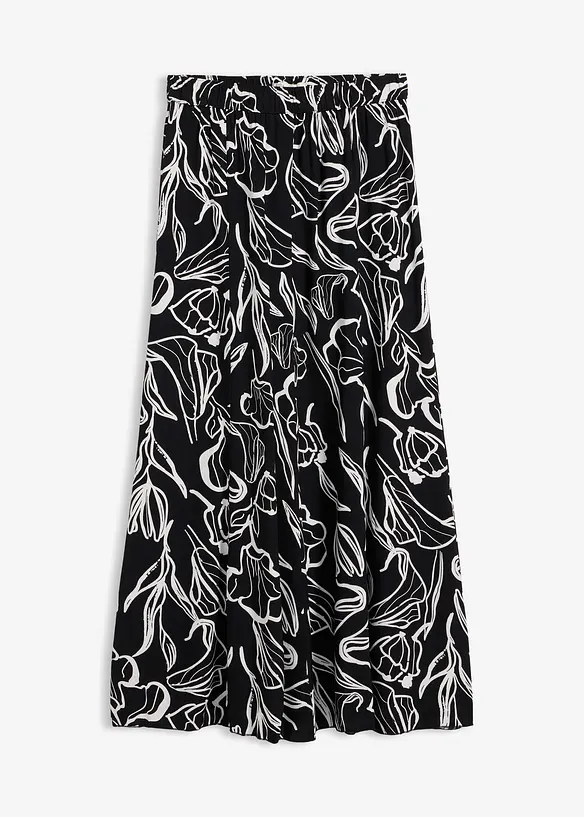 Krinklet maxiskj&oslash;rt i viskose, bonprix