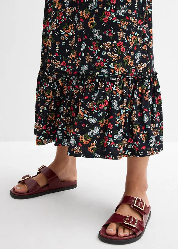 Midikjole i jersey i viskosemiks, bonprix