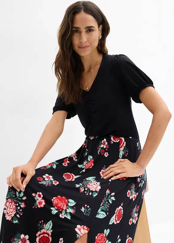 Maxikjole i viskosemiks, bonprix