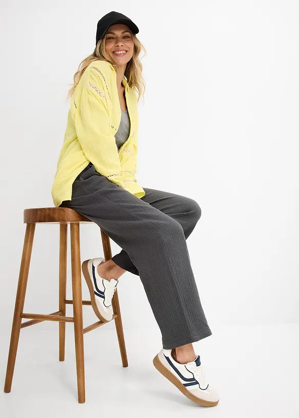 Pull on-bukse i musselin, bonprix