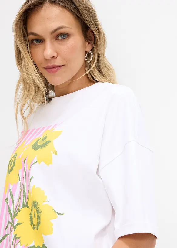 Oversized topp i 100% &oslash;kologisk bomull, bonprix