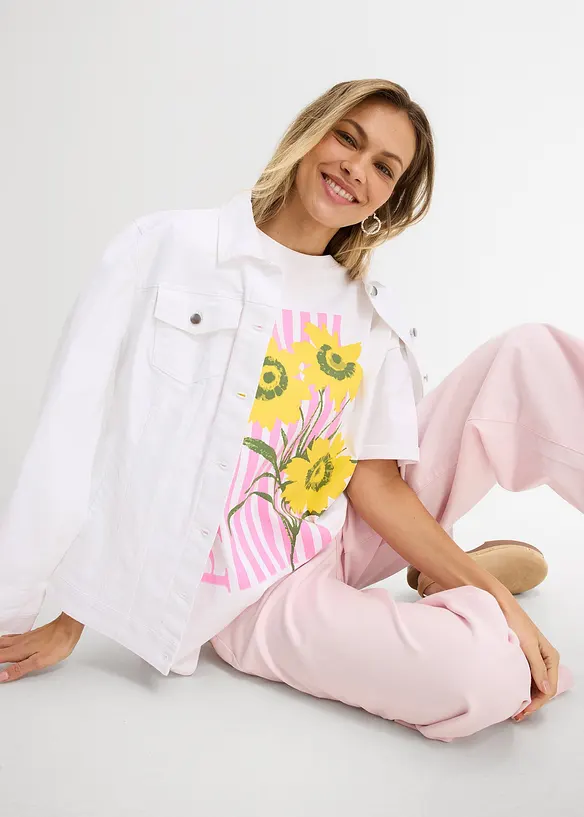 Oversized topp i 100% &oslash;kologisk bomull, bonprix