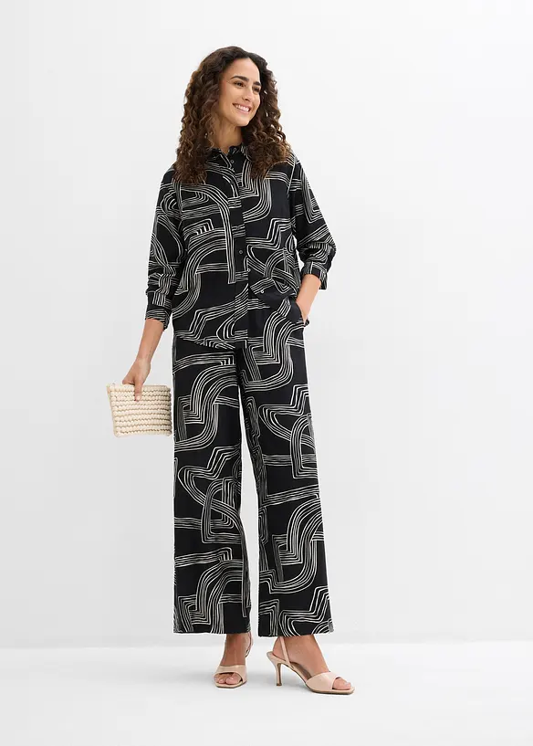 Skjorte i viskosemiks, bonprix