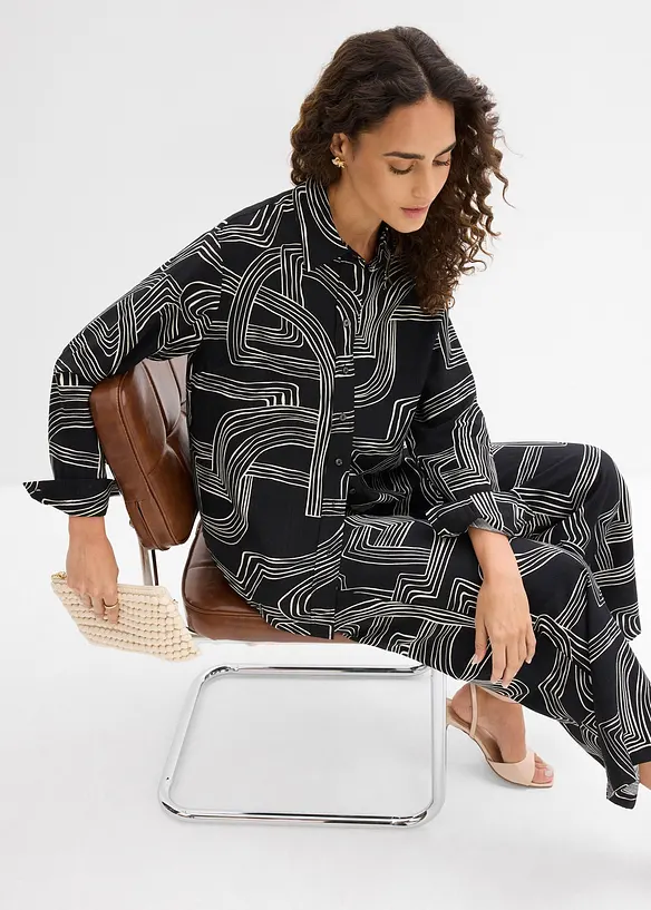 Skjorte i viskosemiks, bonprix