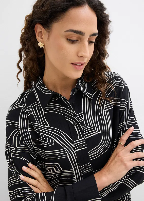 Skjorte i viskosemiks, bonprix