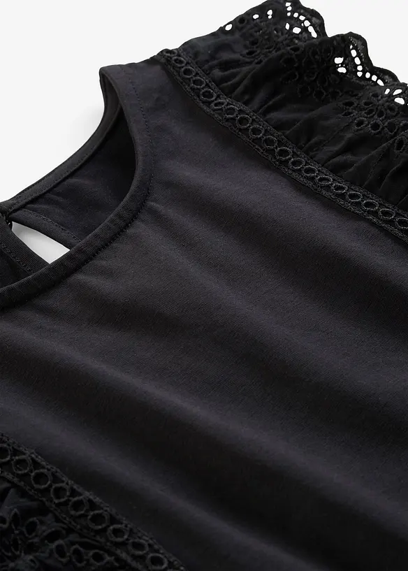 Ermel&oslash;s topp i bomullsmiks, bonprix