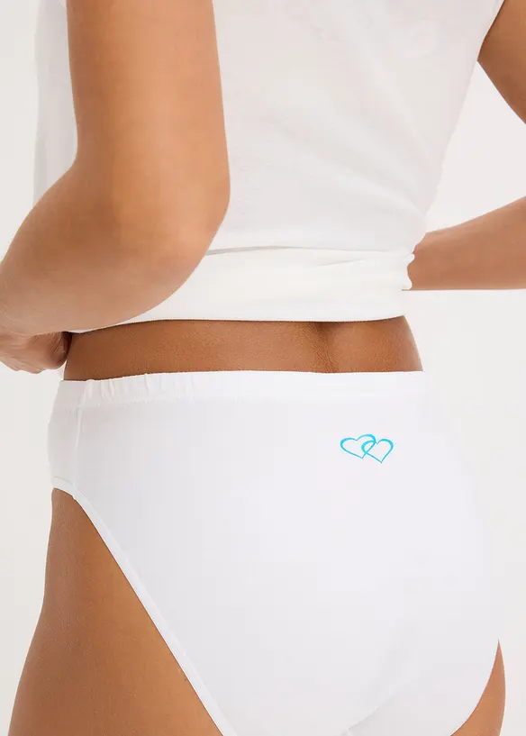 Truse med myk bomull og hjertetrykk (6-pack), bonprix