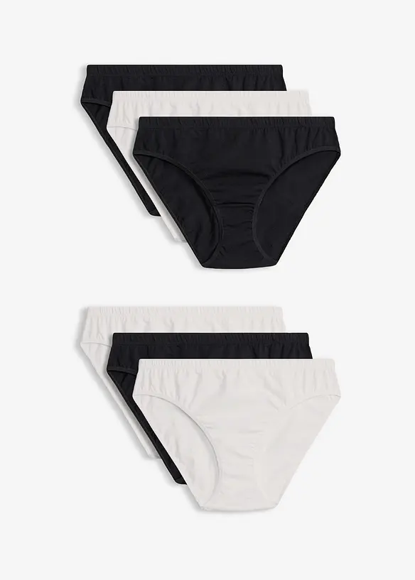 Truse med myk bomull og hjertetrykk (6-pack), bonprix