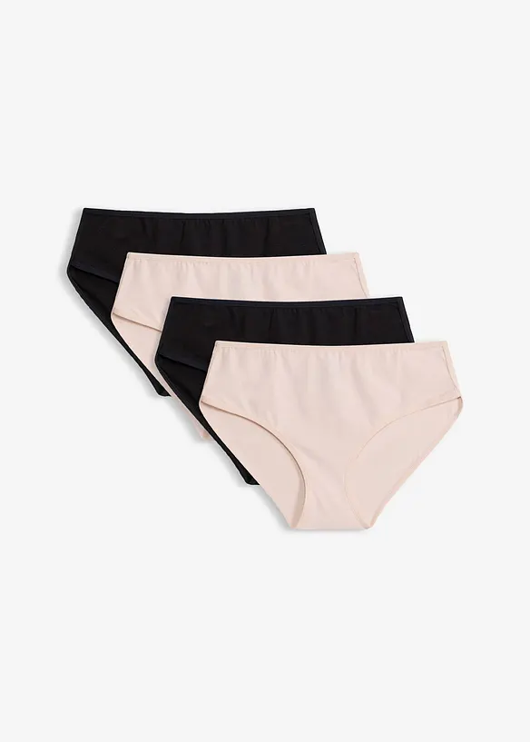 Truse med myk bomull og h&oslash;y midje (4-pack), bonprix