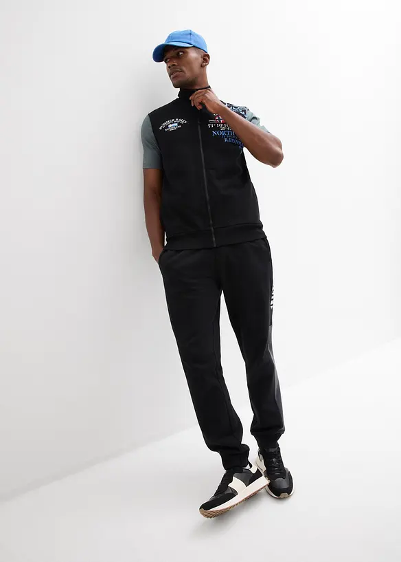 Sweatvest med st&aring;krage, bonprix