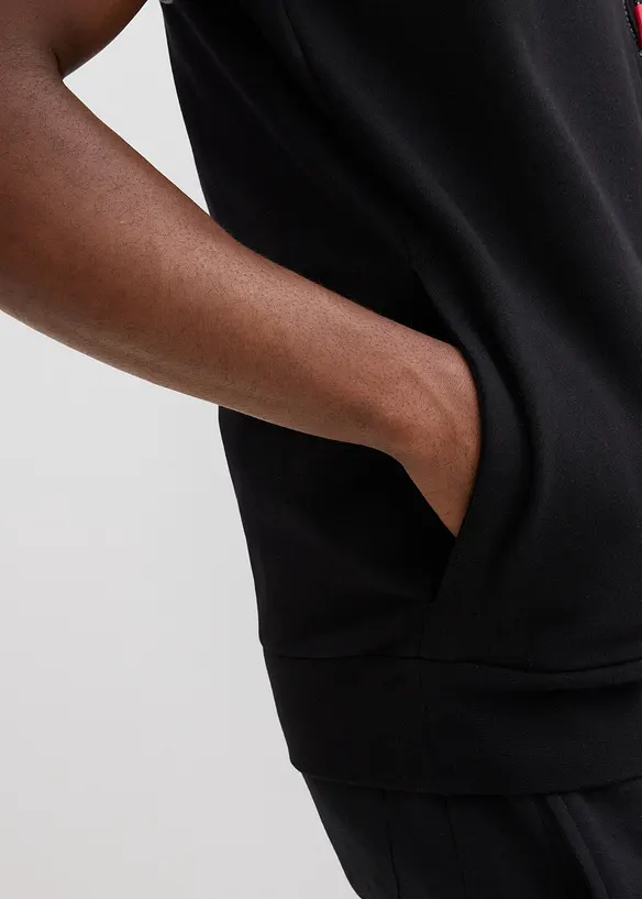 Sweatvest med st&aring;krage, bonprix