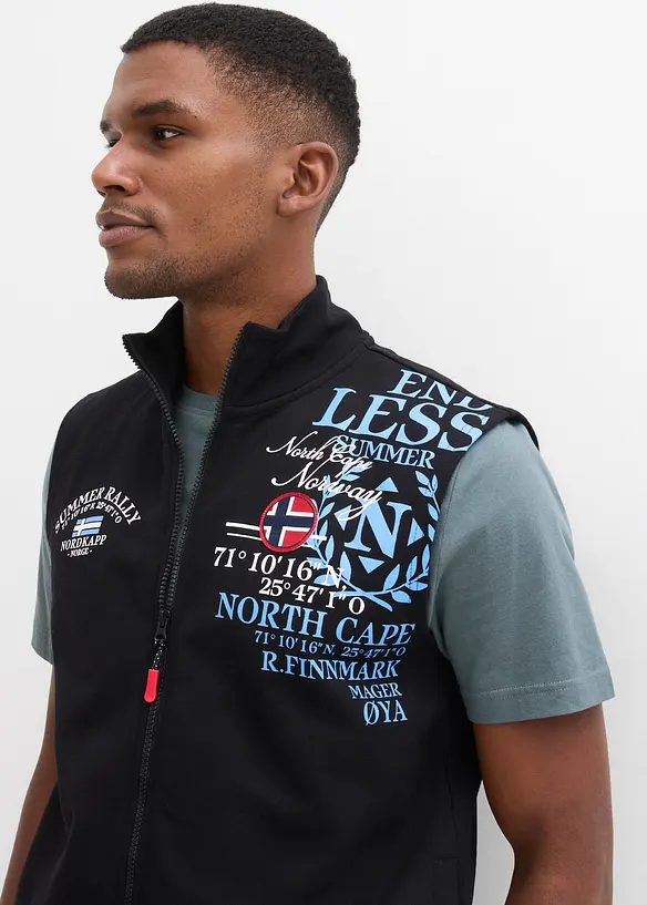 Sweatvest med st&aring;krage, bonprix