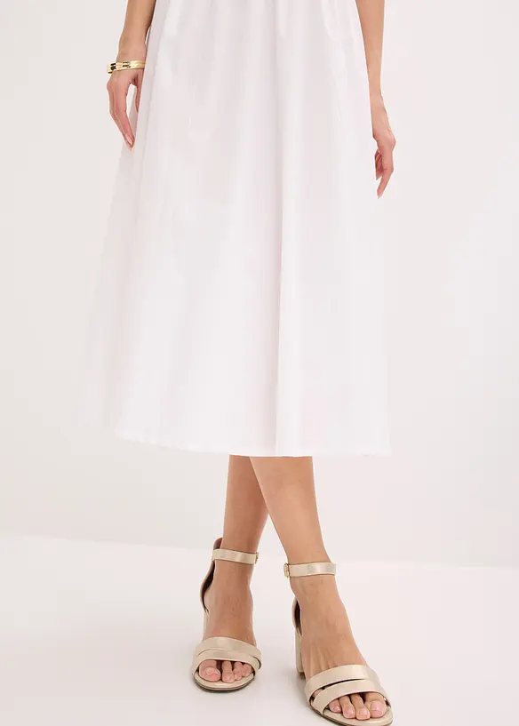 Jerseykjole med korte ermer og lommer i materialmiks, bonprix