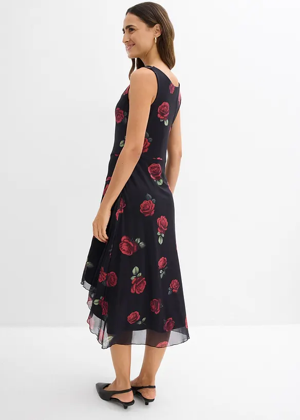 Midikjole i myk mesh, bonprix